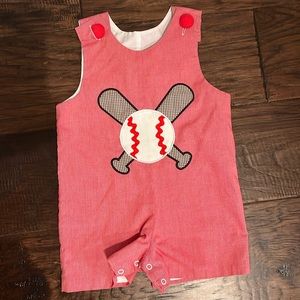 12 month boy baseball overalls
